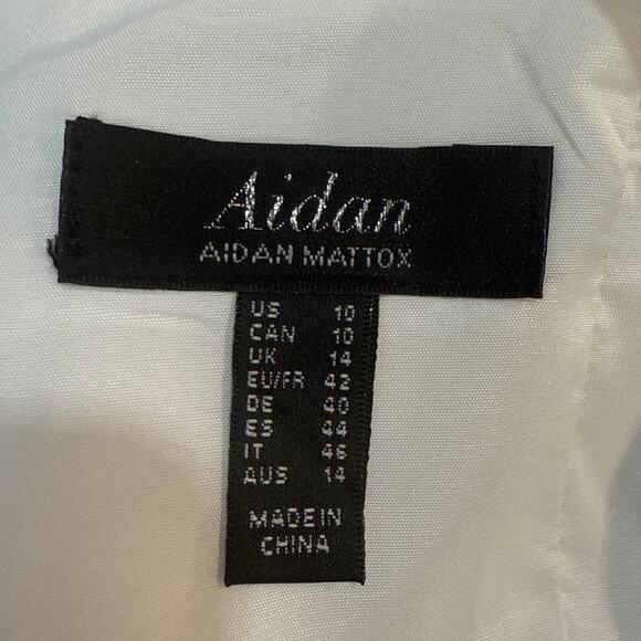 Aidan by Aidan Mattox Ivory V-Neck Draped Column Maxi Gown Sz 10 NWT - Picture 5 of 15